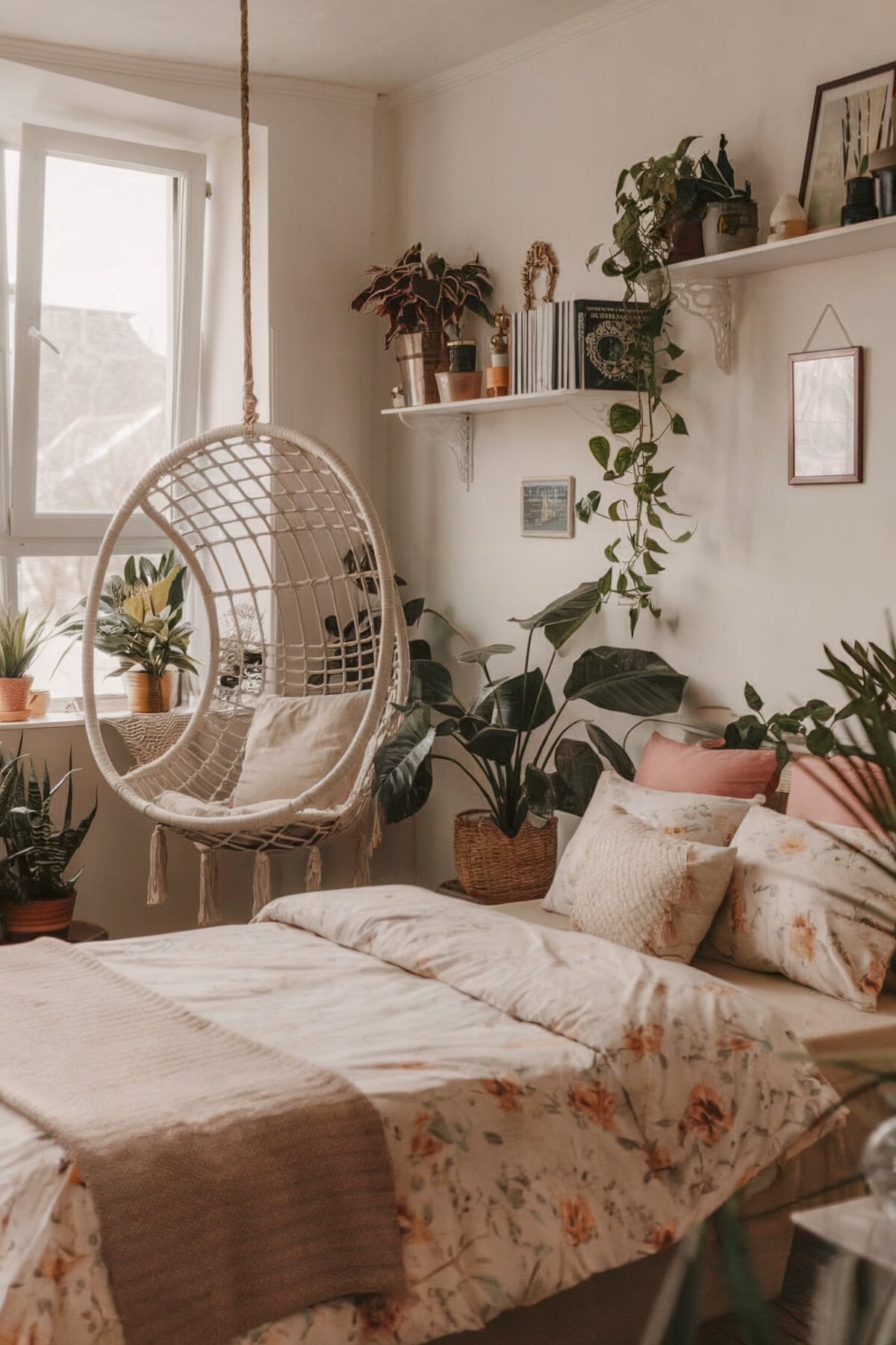 plants in bedroom ideas small spaces boho cozy bedroom with vintage aesthetic