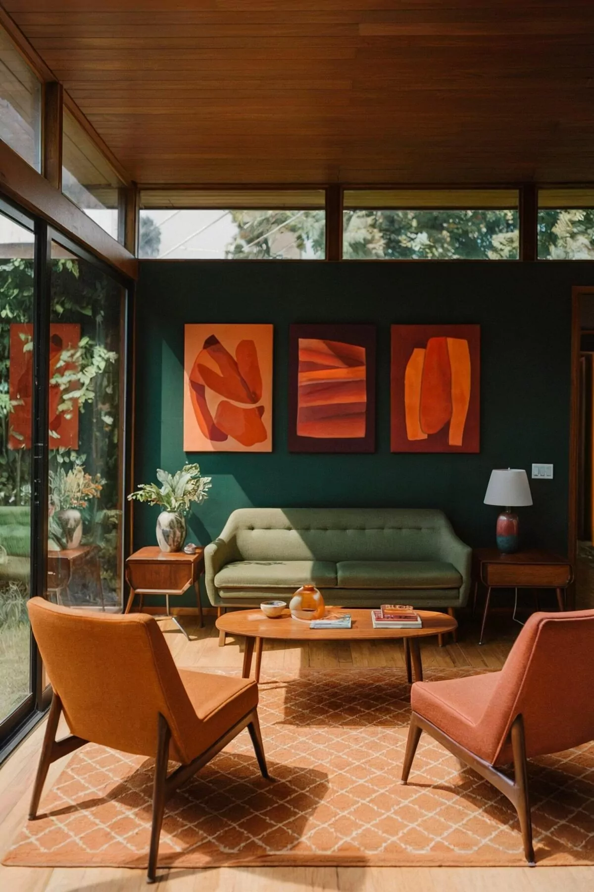 retro eclectic decor living room modern vibes