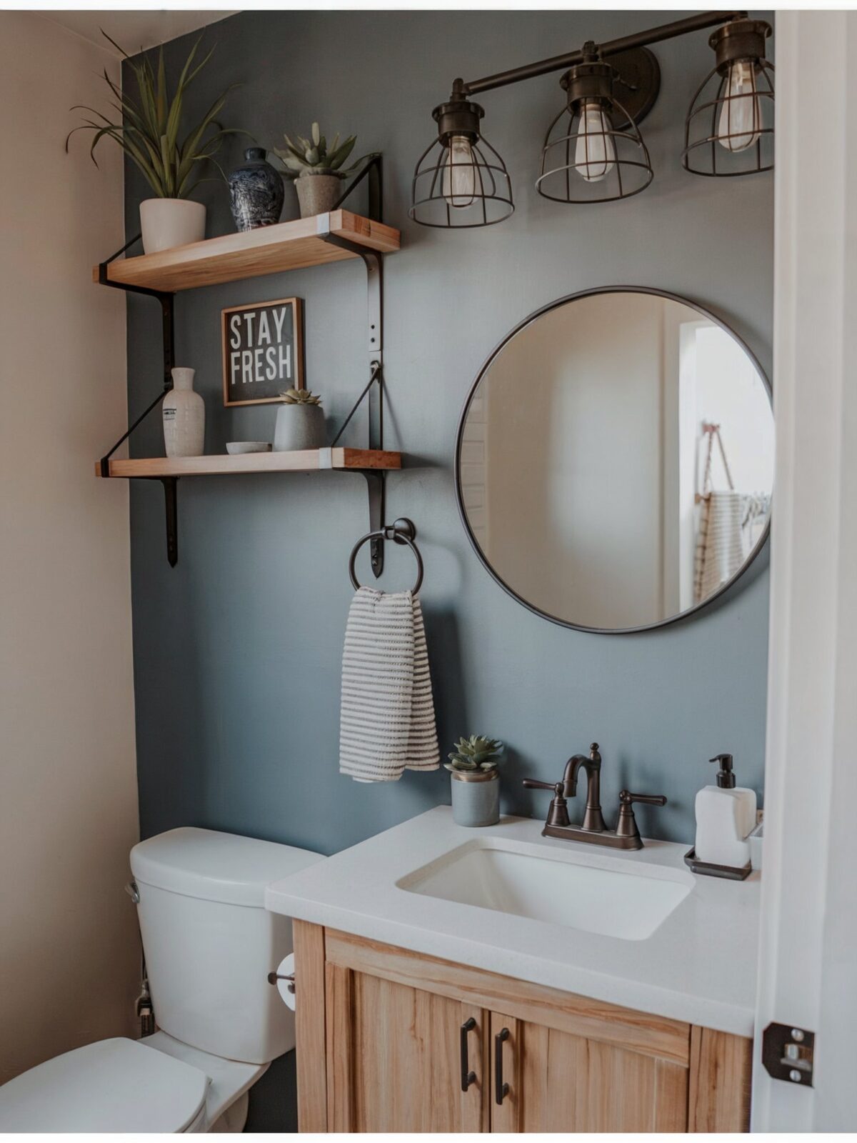 small bathroom decor ideas modern luxury with blue gray acce