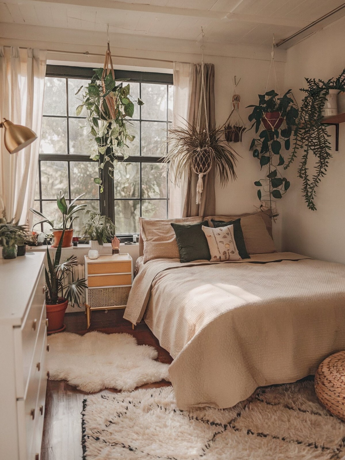 small bedroom designs boho hippie serene and inviting ambiance with plants that add a touch of nature