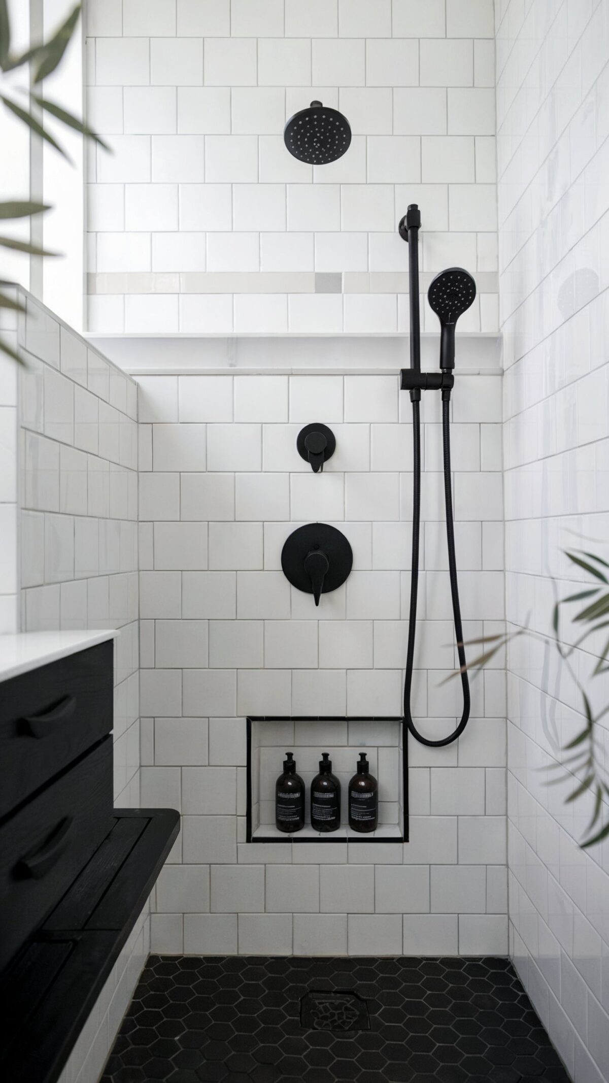 small black and white bathroom ideas modern decor with predominantly white wall