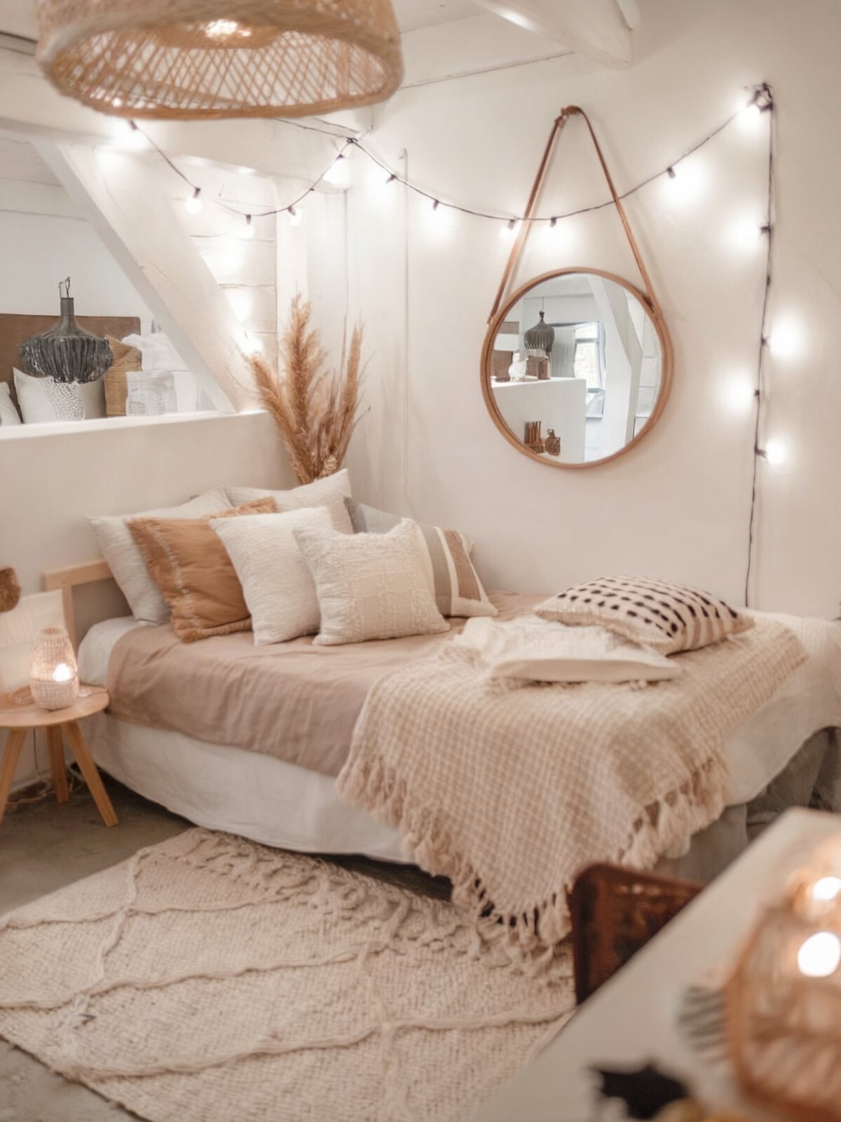 small boho teen bedroom ideas warm ambiance with a white dominating space