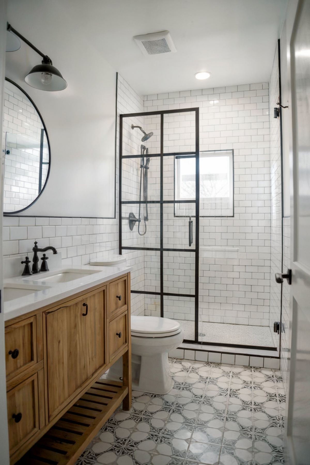 small farmhouse bathroom idea stand up