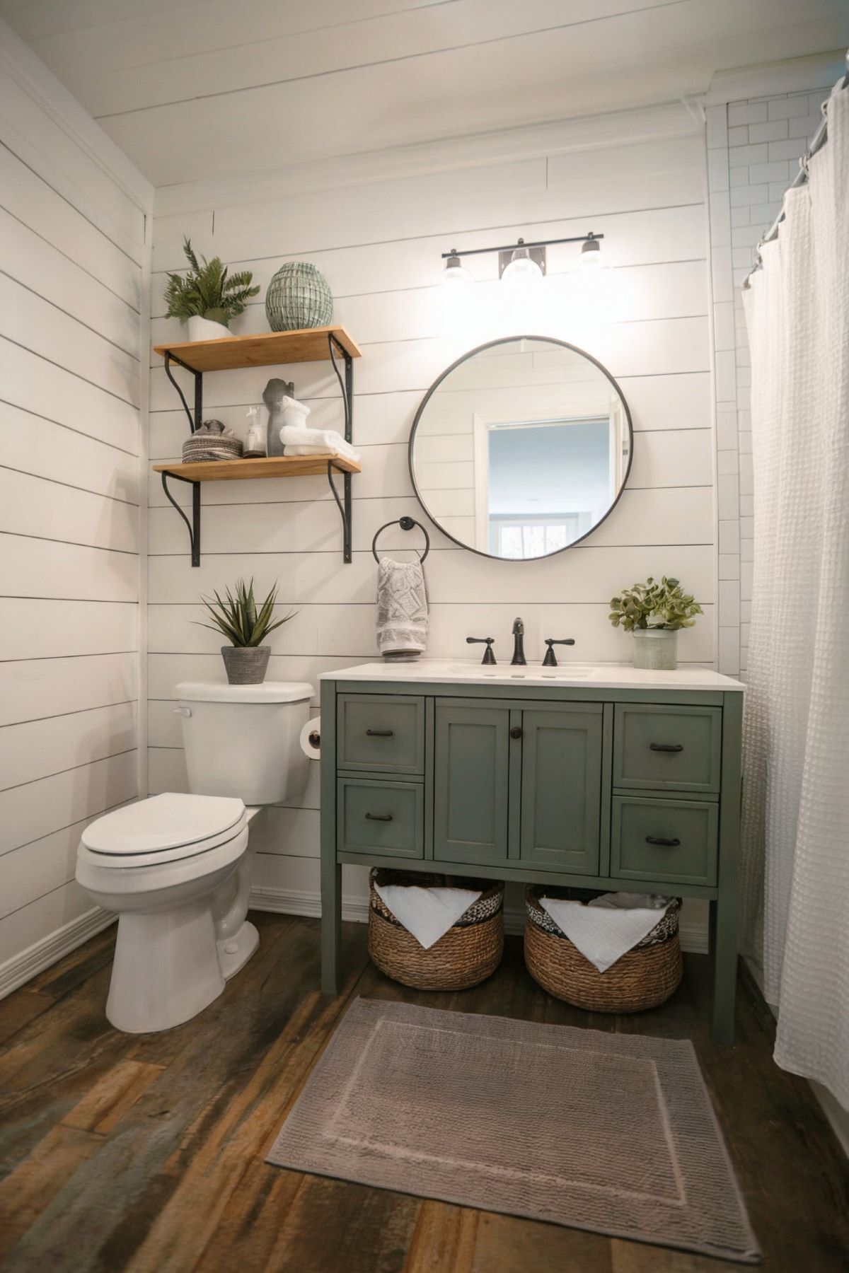 small farmhouse bathroom wall ideas