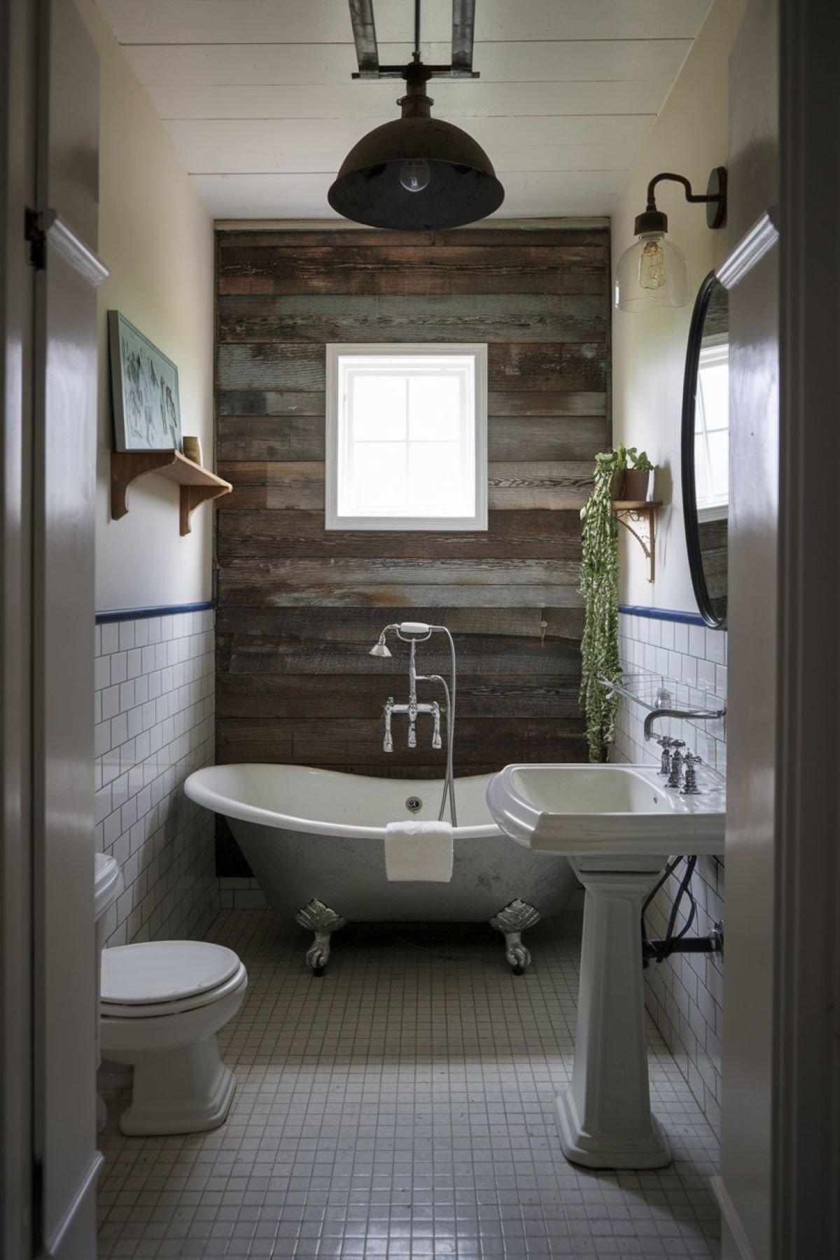 small farmhouse bathroom with elegant design