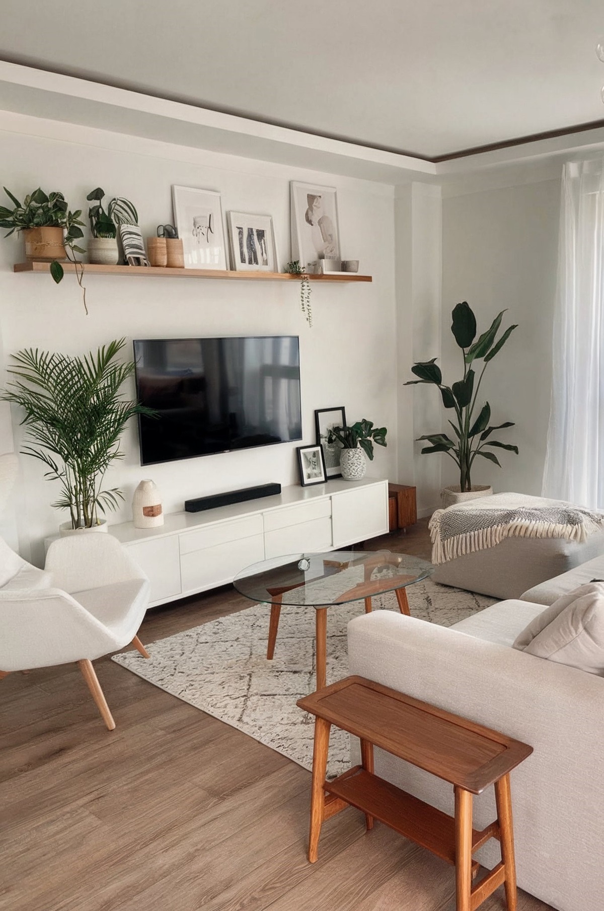small living room design ideas on a budget modern living room with a white overall design featuring plants that give a touch of nature