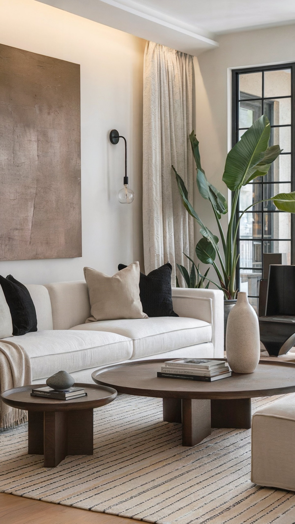 small living room design organic modern modern living room with white sofa and features a potted plant