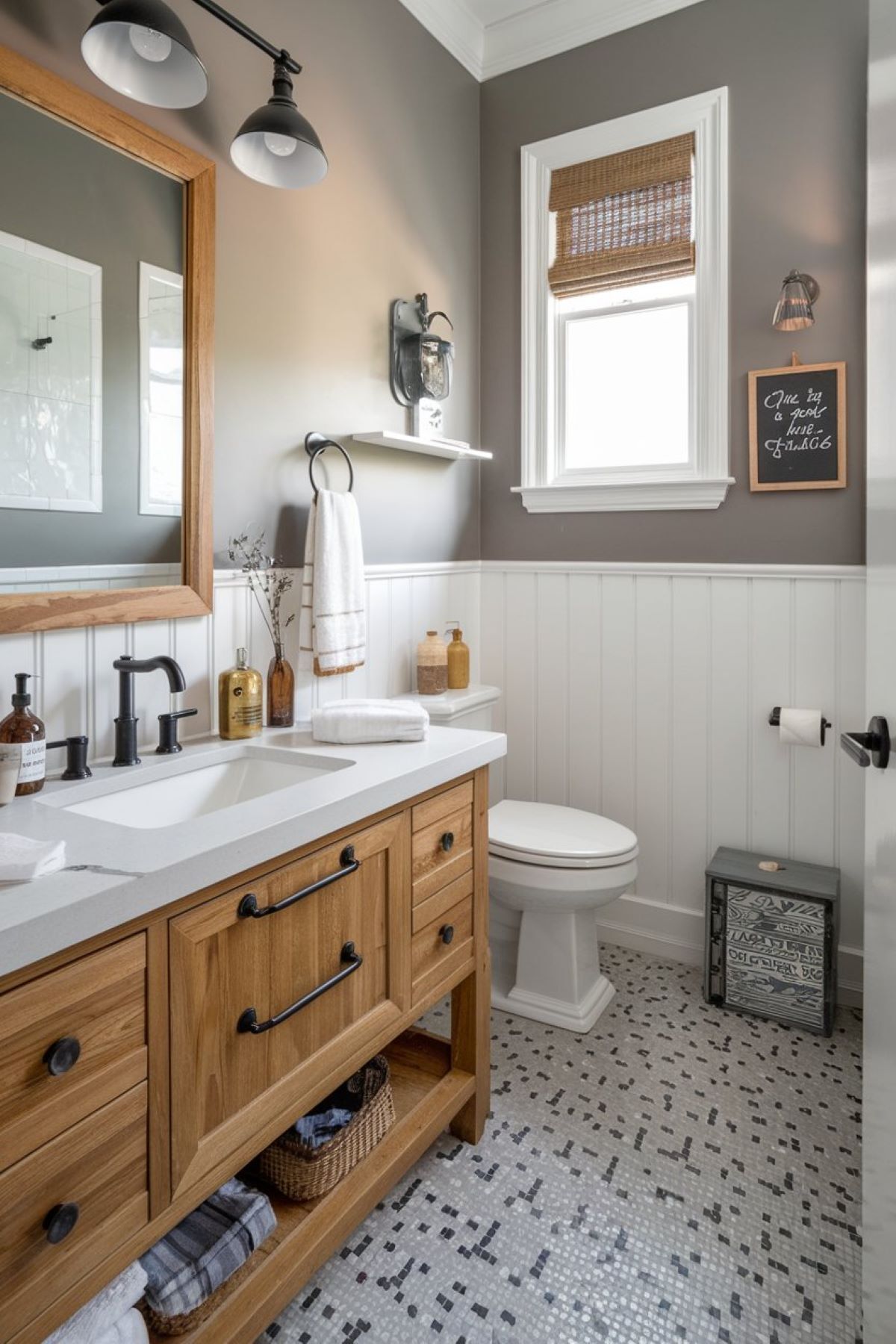 vintage farmhouse bathroom idea