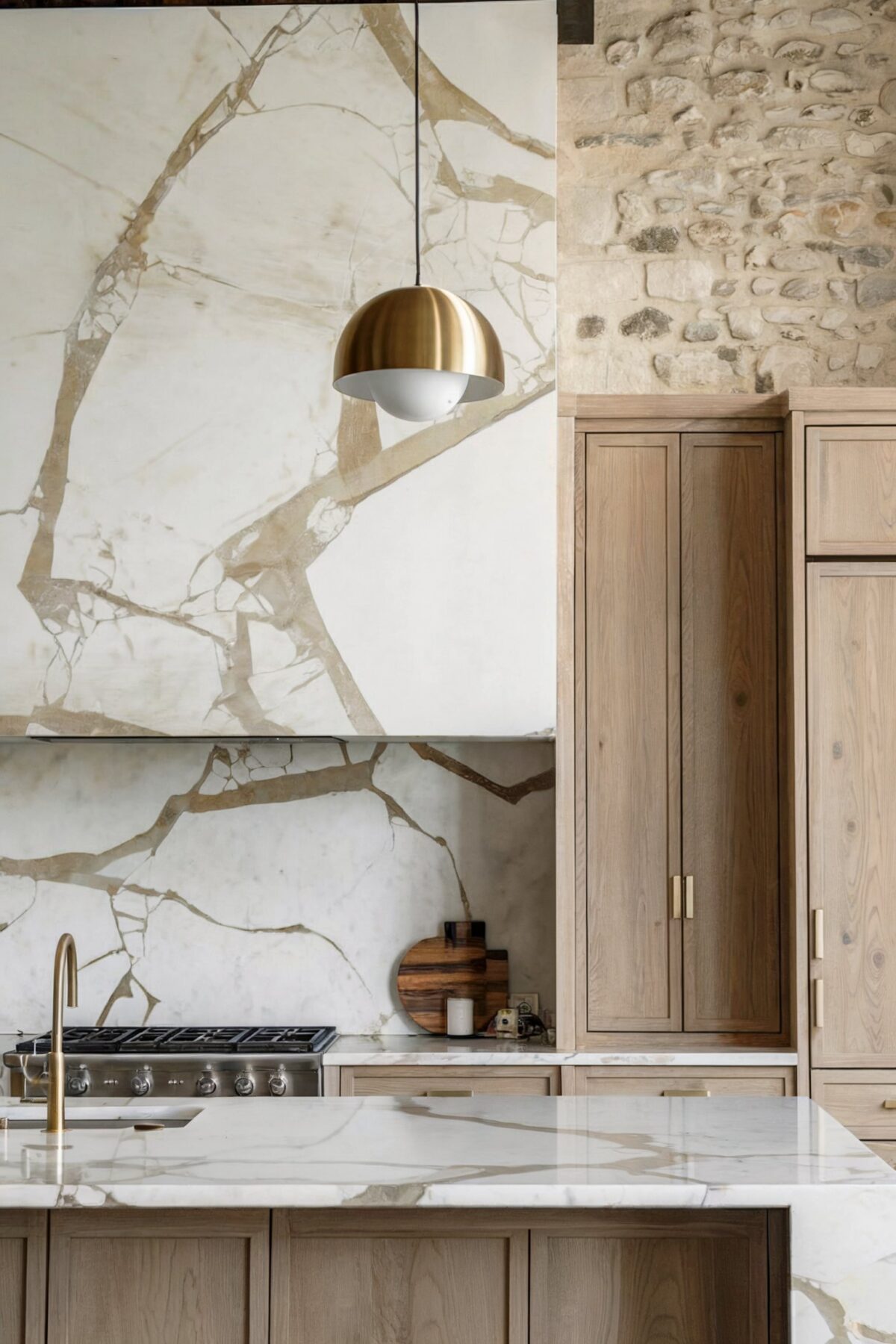 a kitchen backsplash ideas using stone