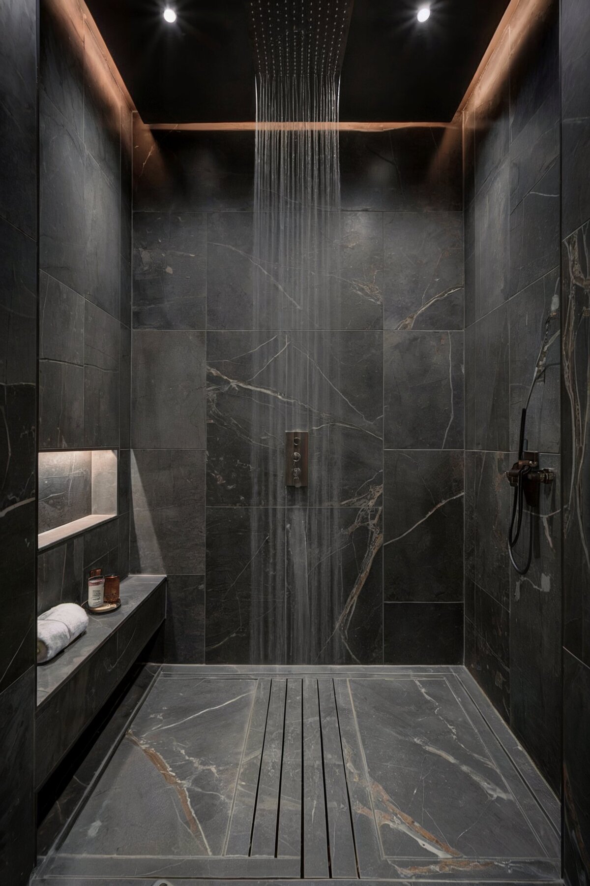 bathroom interior design ideas fancy dark tile