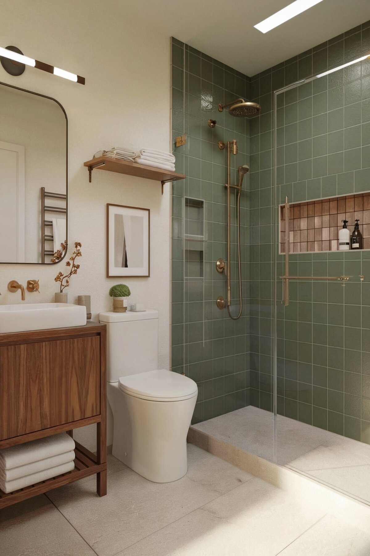 bathroom interior design ideas green shower tile