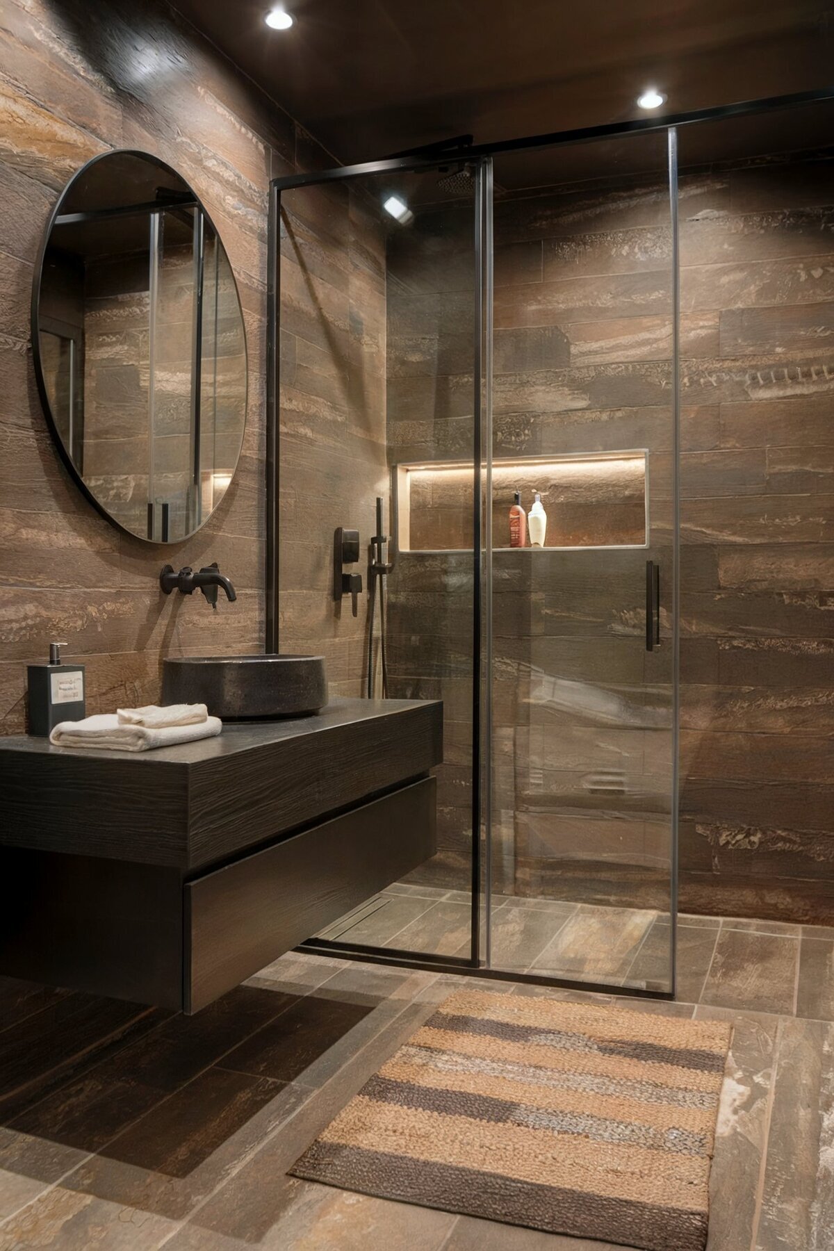 bathroom interior design ideas luxury small dark brown bathroom