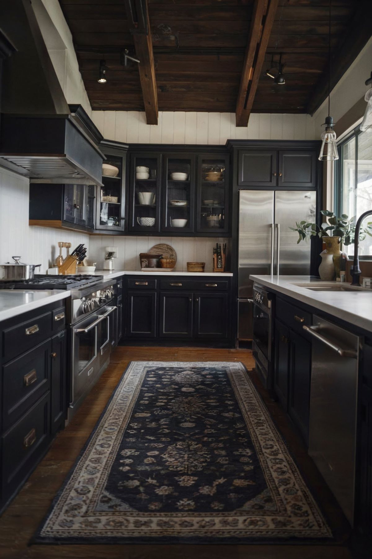 boho kitchen decor black cabinets