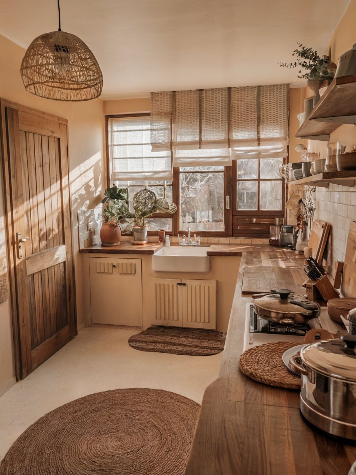 boho kitchen decor counter design