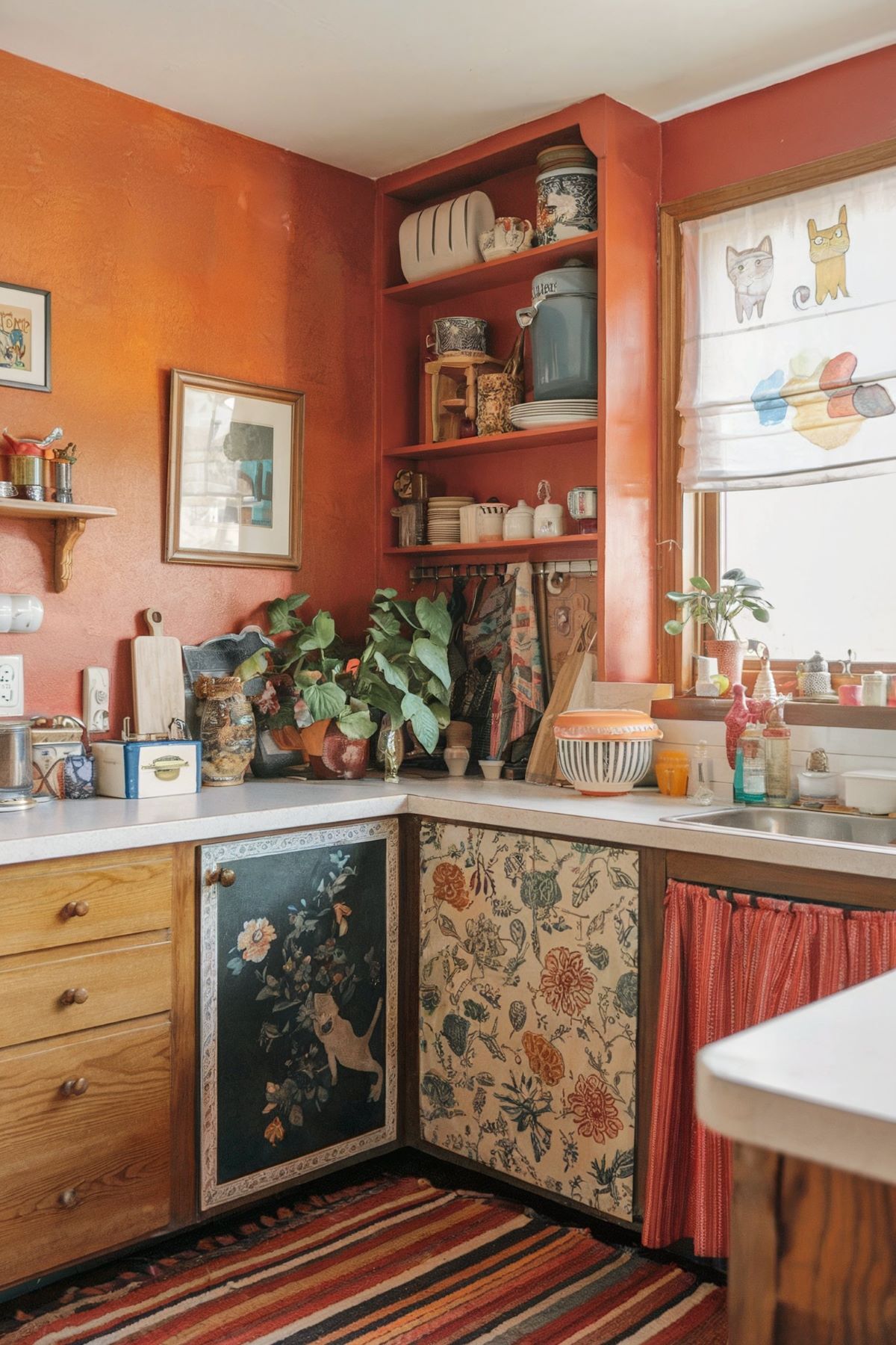 boho kitchen decor orange color