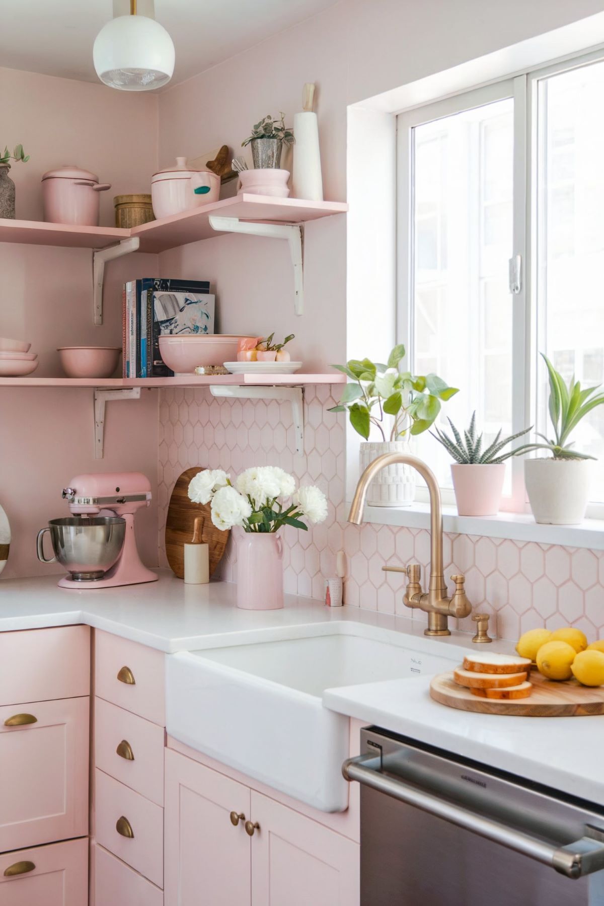 boho kitchen decor pink color