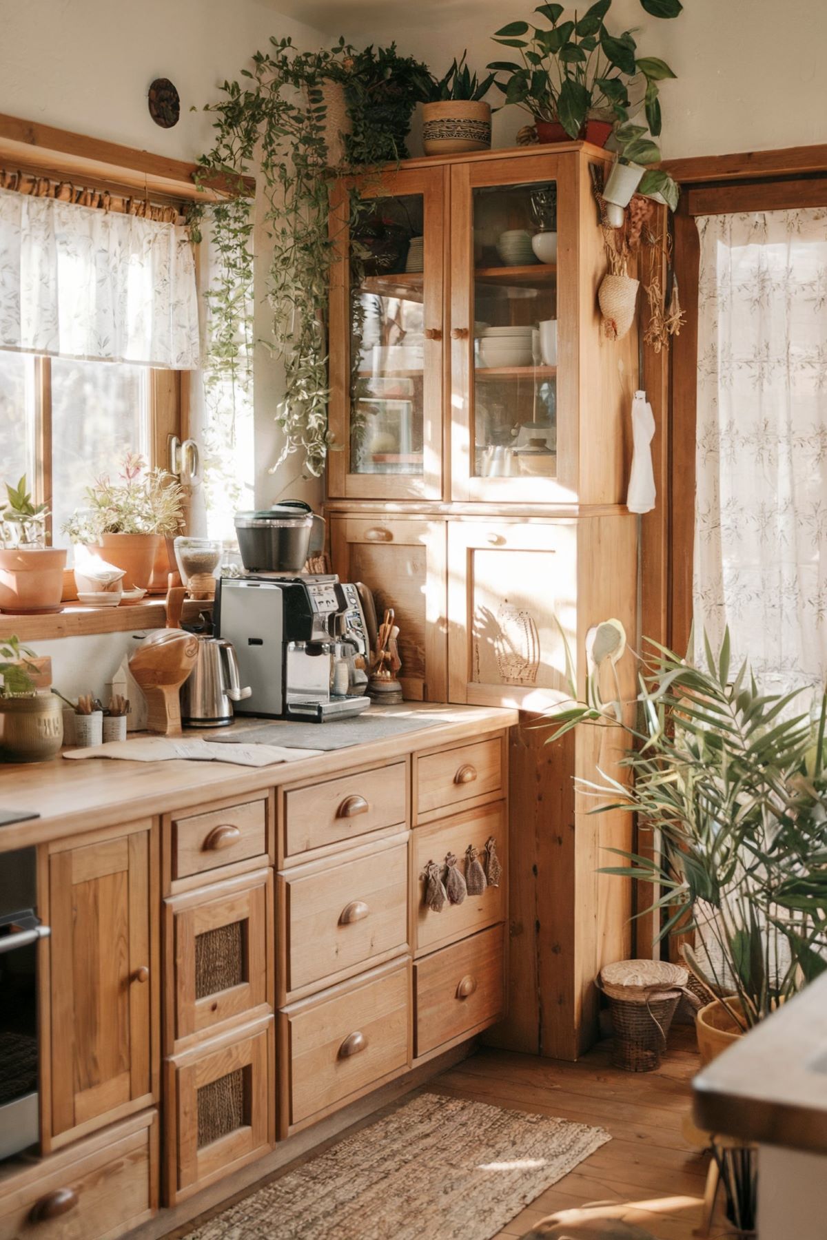 boho kitchen decor plant ideas