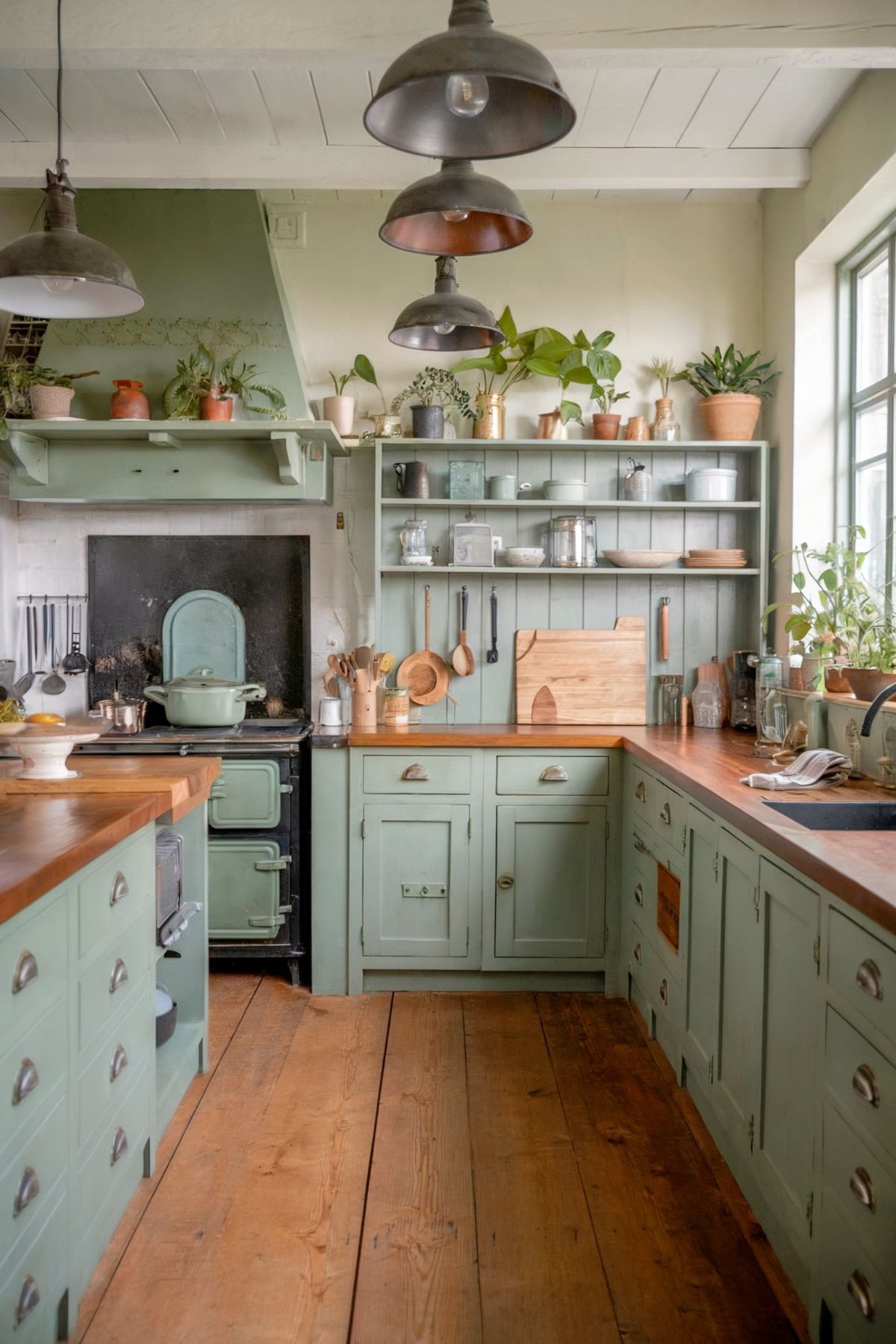 boho kitchen decor sage green