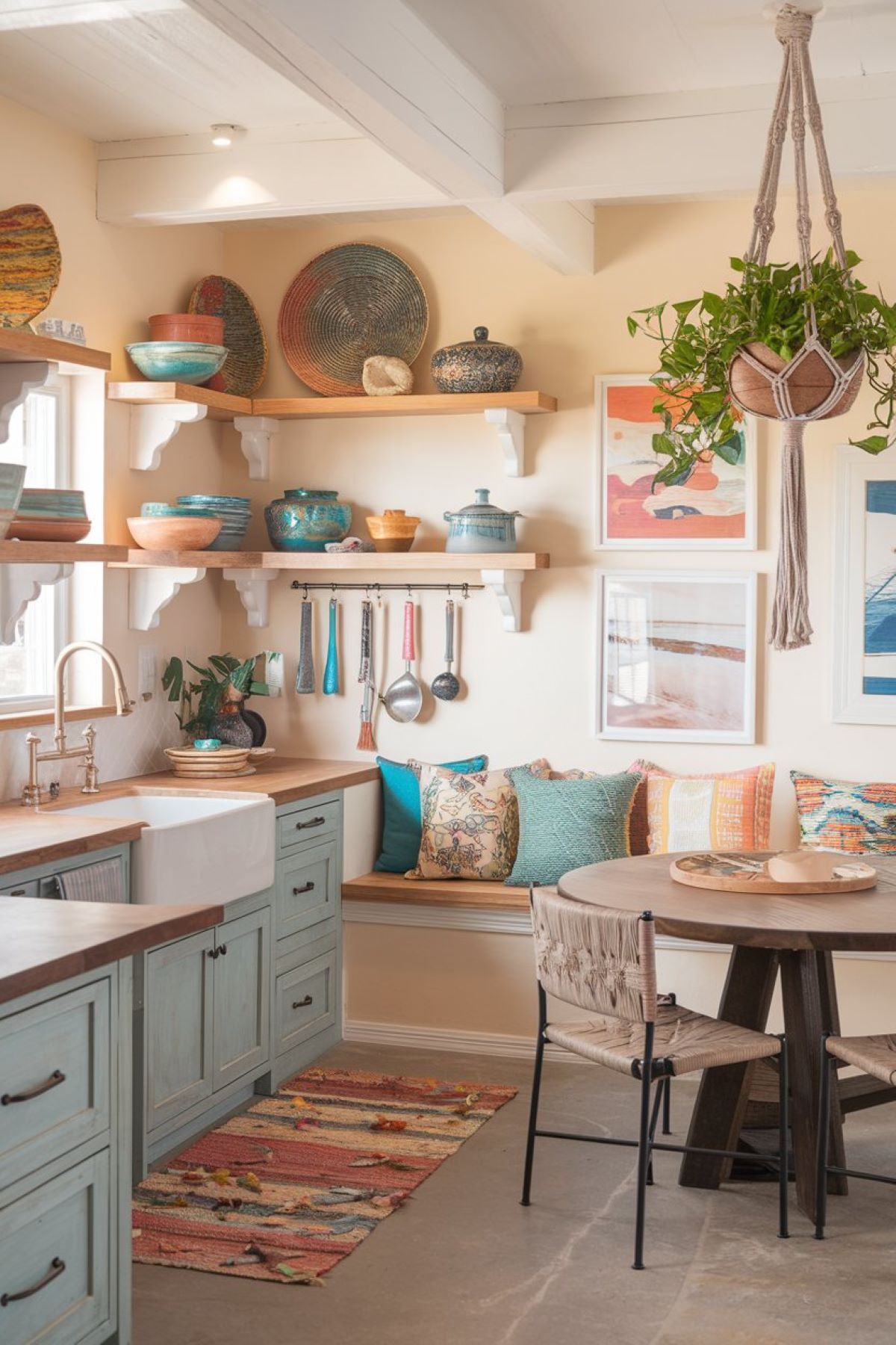 coastal boho decor kitchen idea