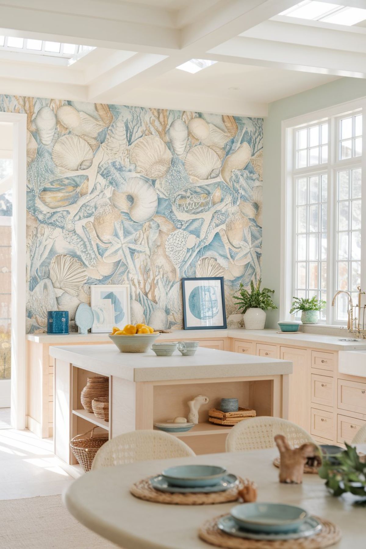 coastal kitchen wallpaper sea theme wallpaper design
