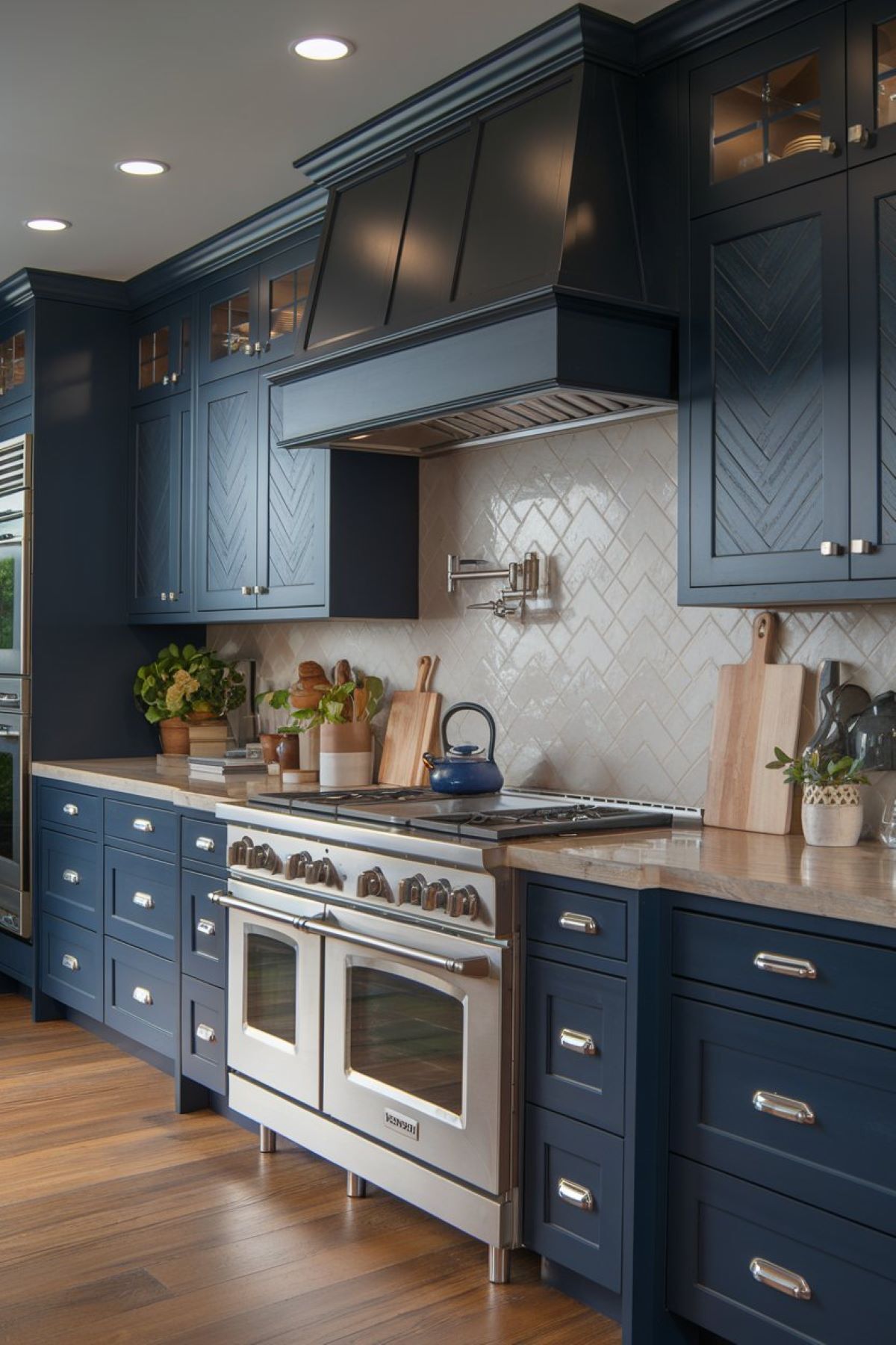 coastal kitchen with dark cabinets deep blue cabinets coastal