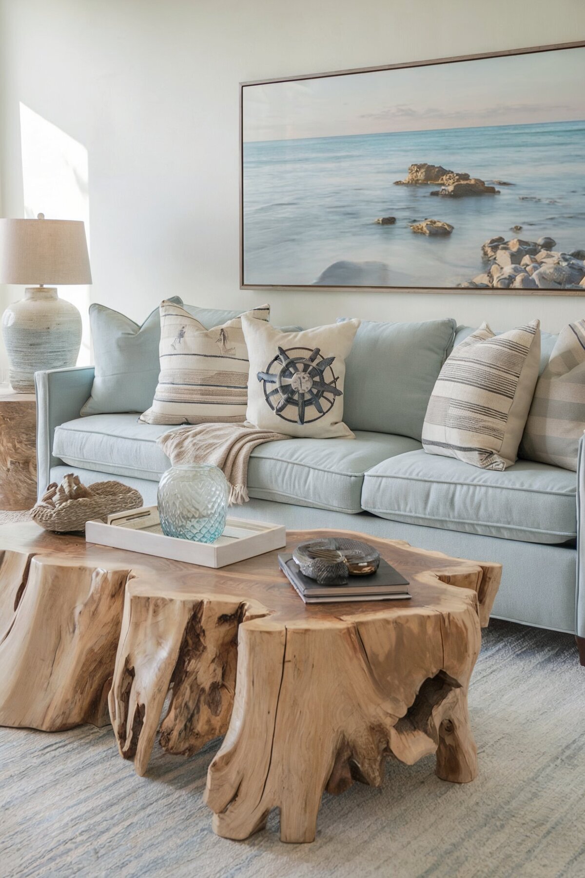 coastal living room decor seaside unique table