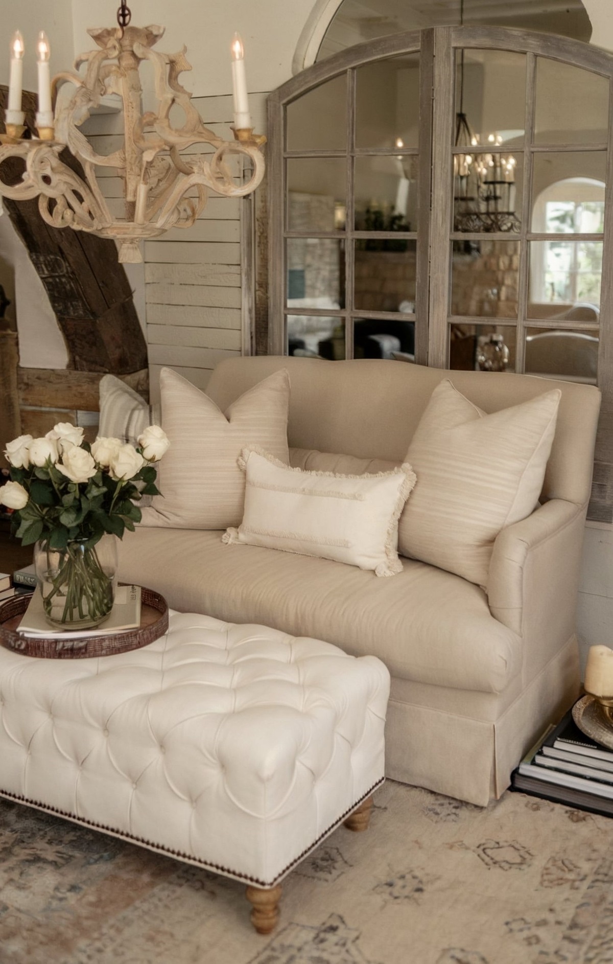 country living room table decor living space with a white unique center table design