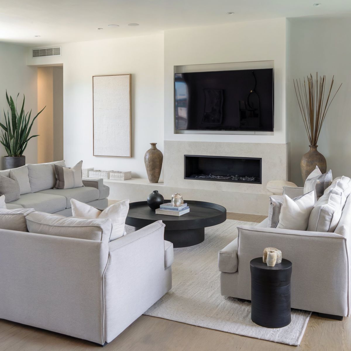 cozy living room design black and white decor