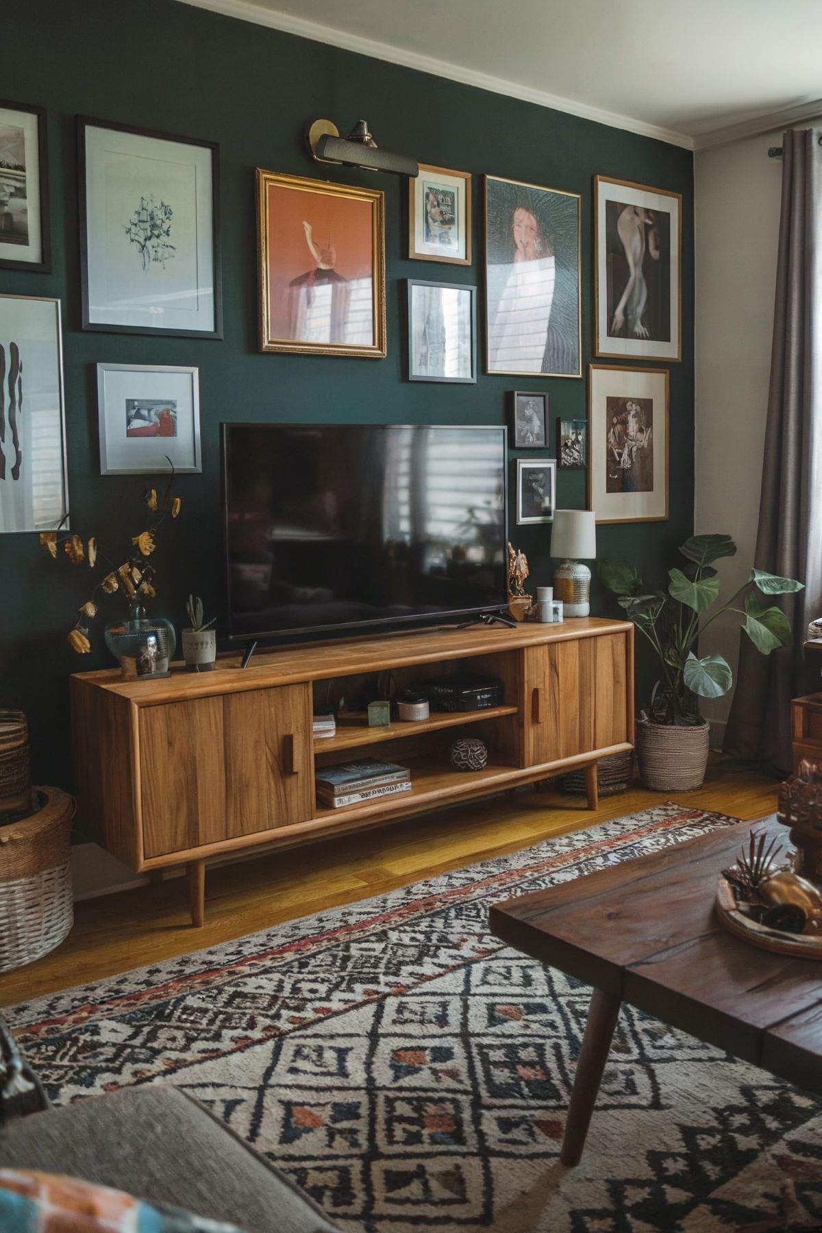 cozy living room design green color