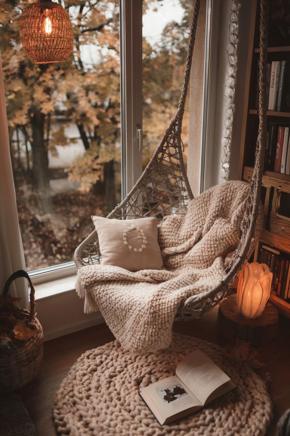 cozy living room design reading nook