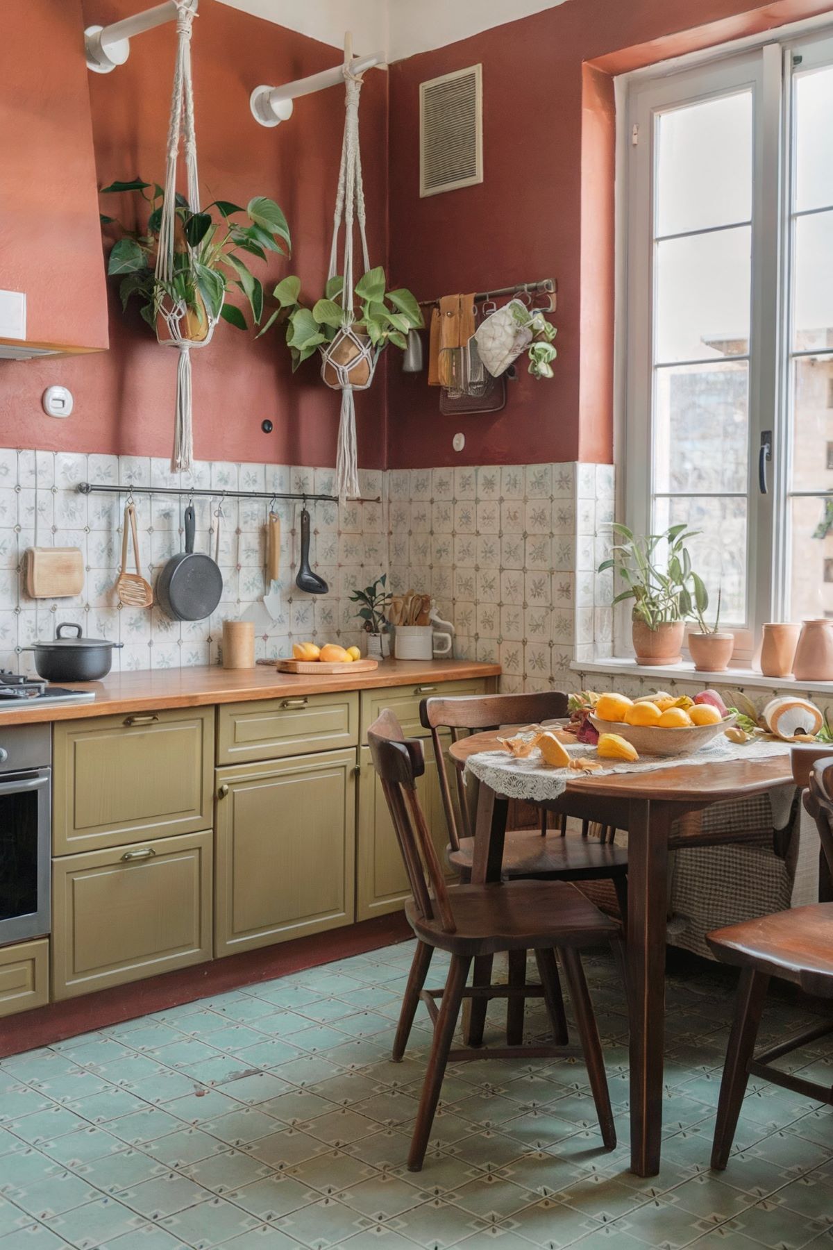 earth tone kitchen decor boho