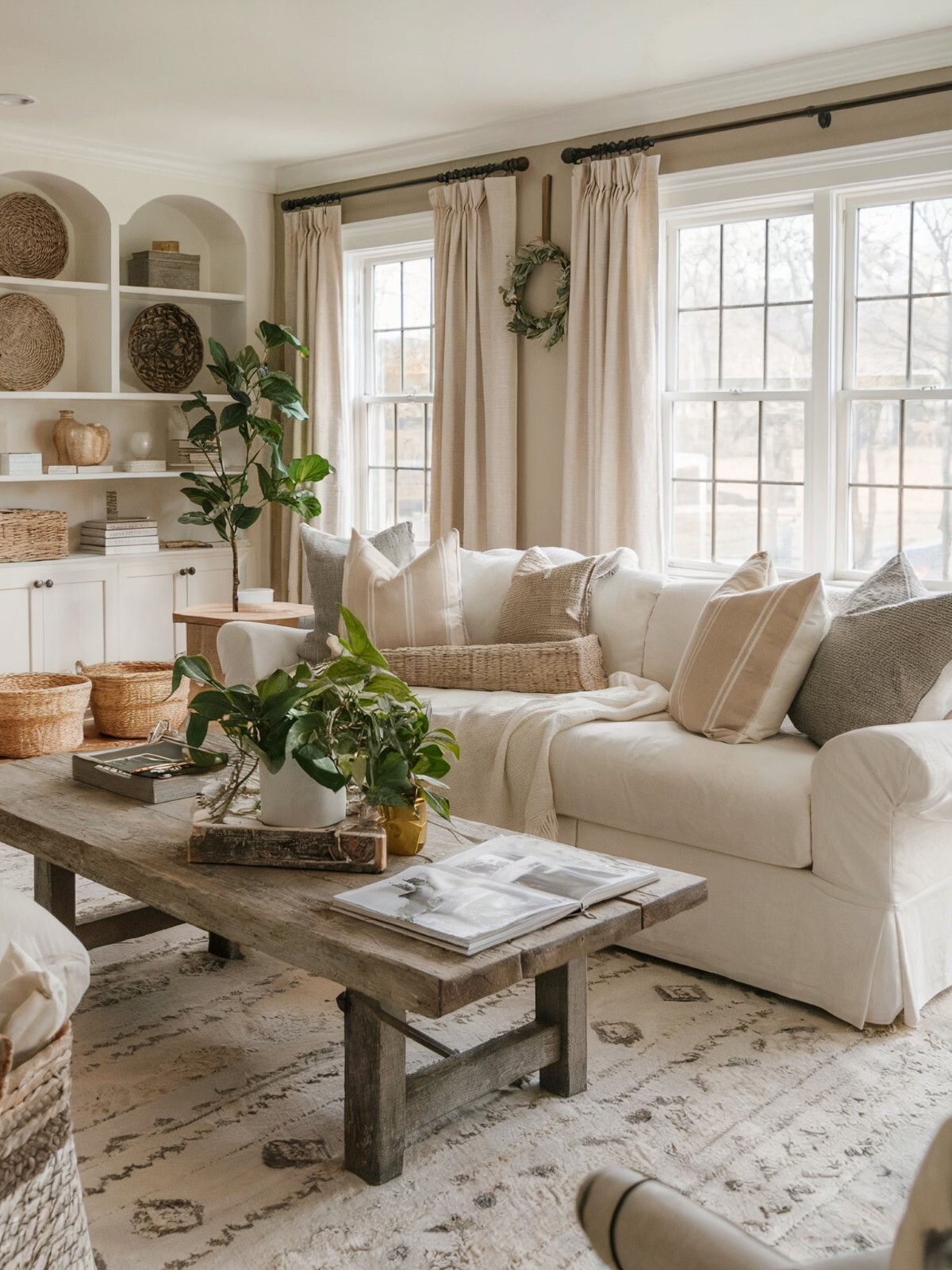 english country living room designs room with a neutral color palette featuring plants