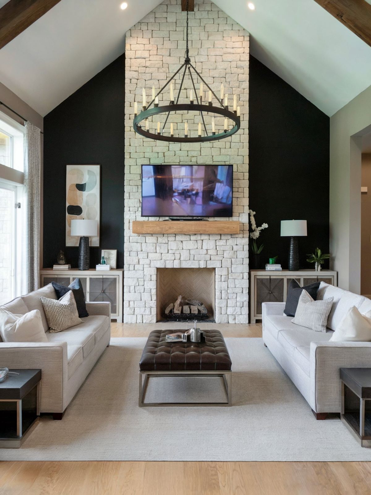family room design vaulted ceiling