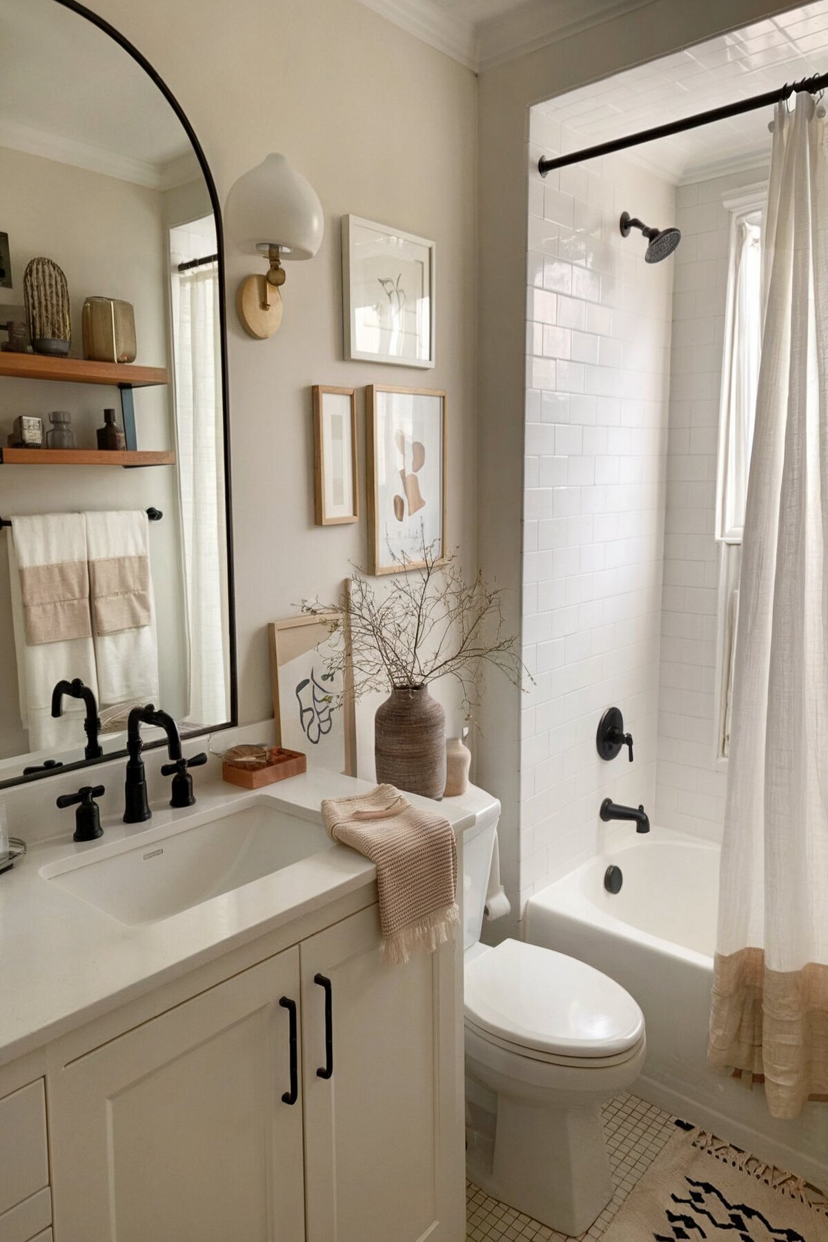 interior design ideas bathroom modern guest (white and beige)