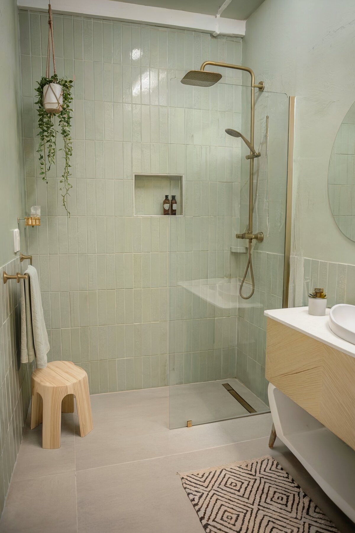 interior design ideas bathroom turquoise green and white