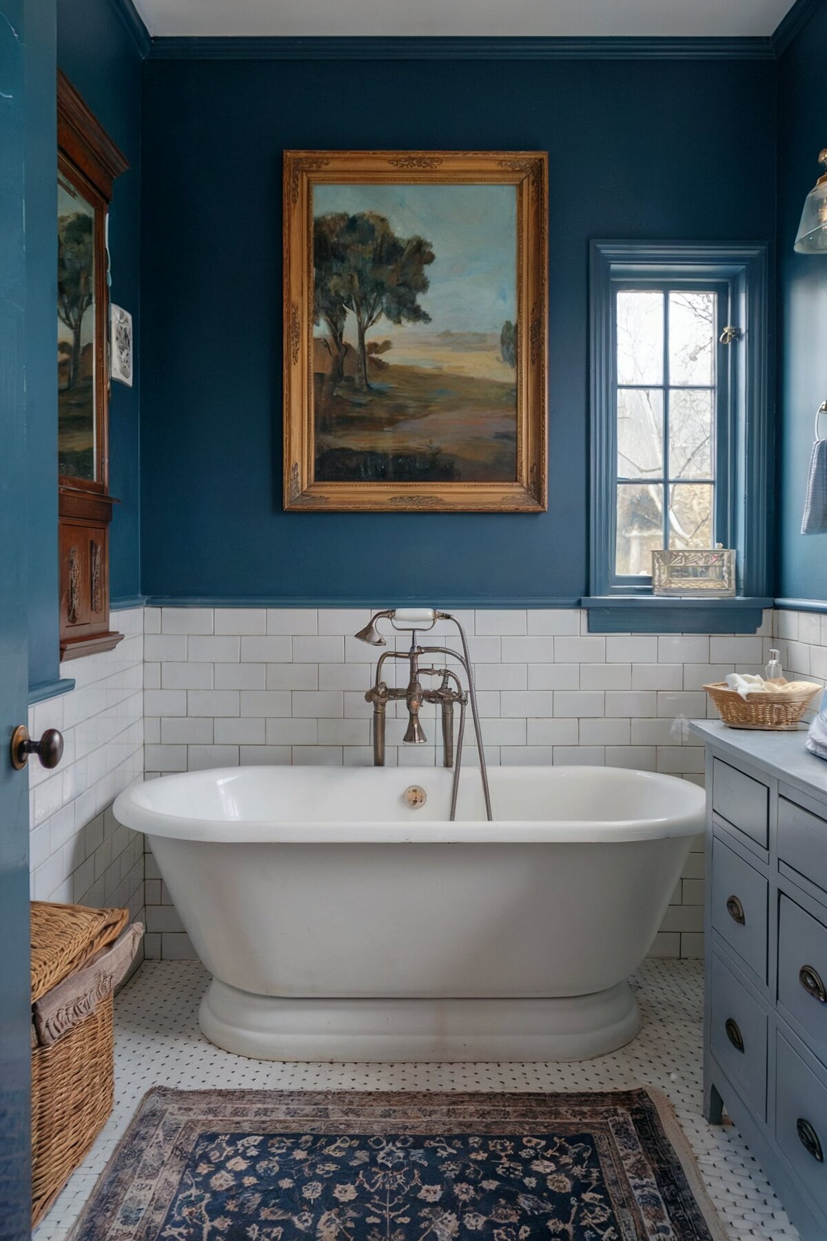 interior design ideas bathroom vintage art and tub only