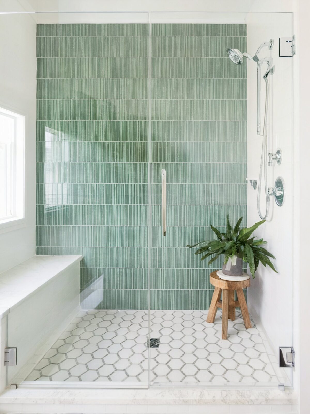 kids bathroom hexagonal floor tile inspiration