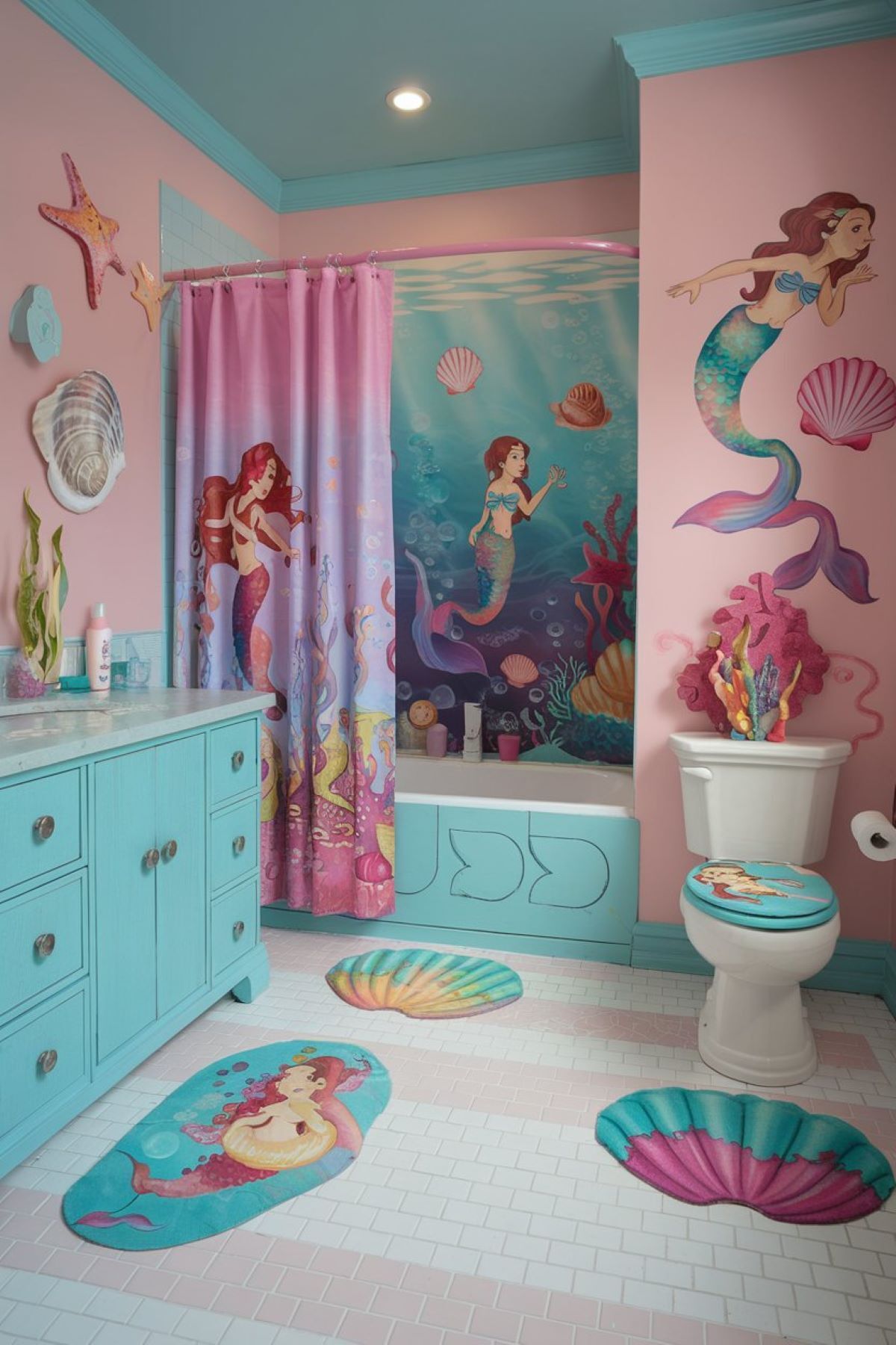 kids bathroom ideas mermaid theme