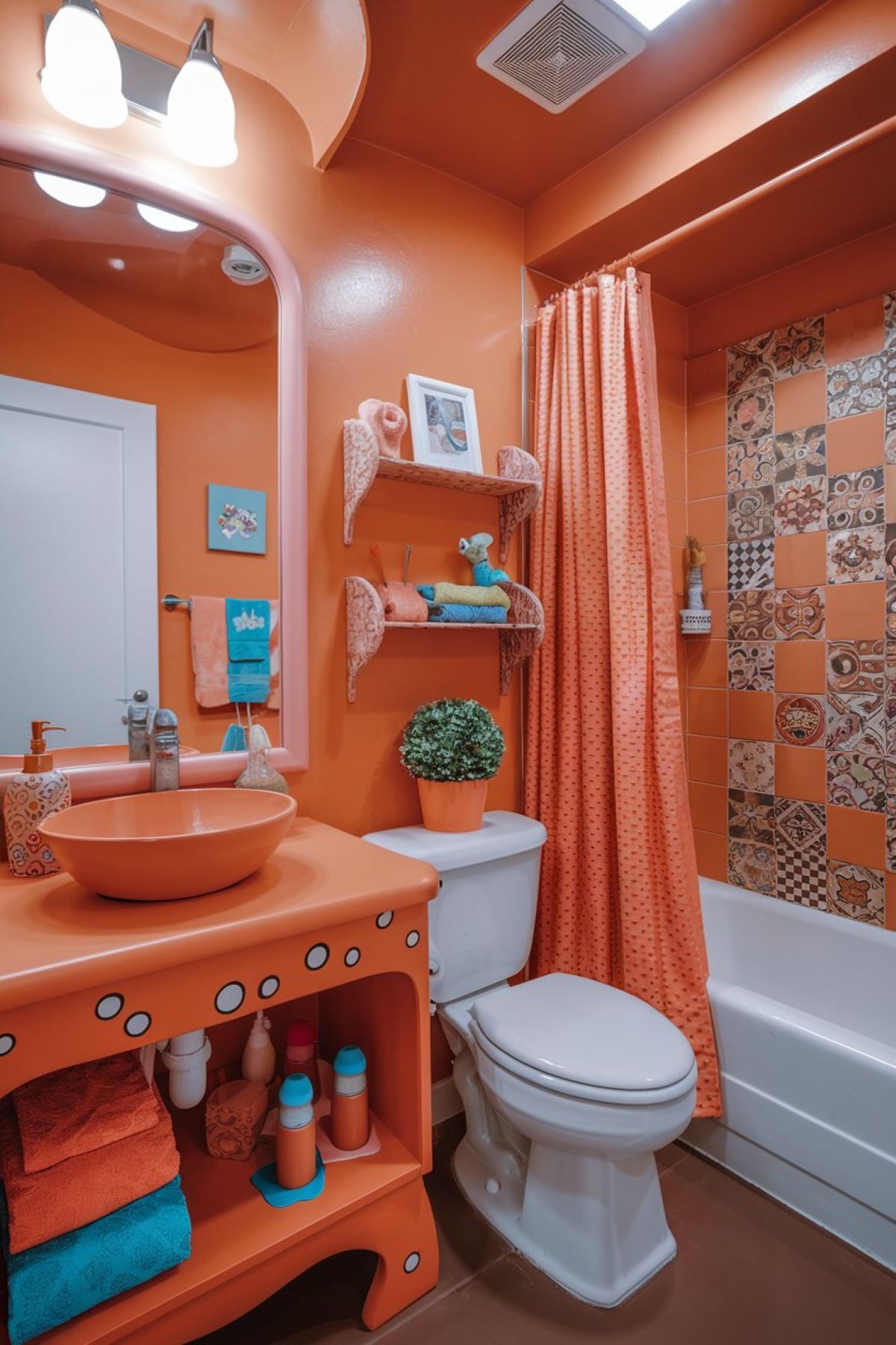 kids bathroom ideas orange kids bathroom orange hues