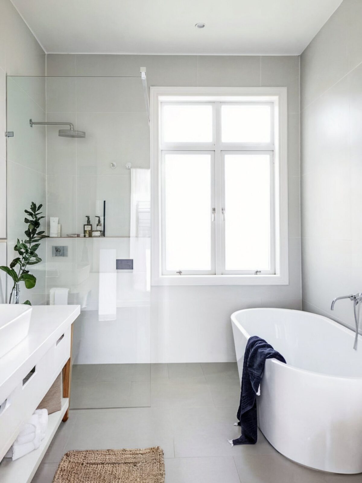 kids bathroom large tile design