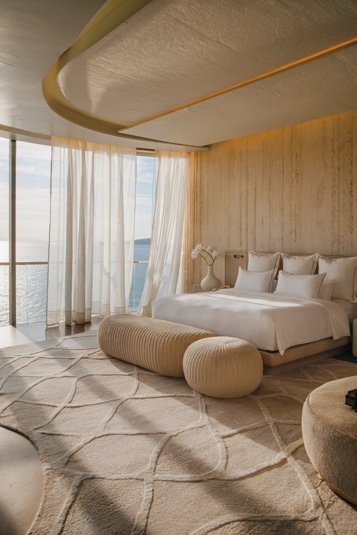 modern bedroom interior design ideas elegant luxurious bedroom with plush, patterned rug on the floor