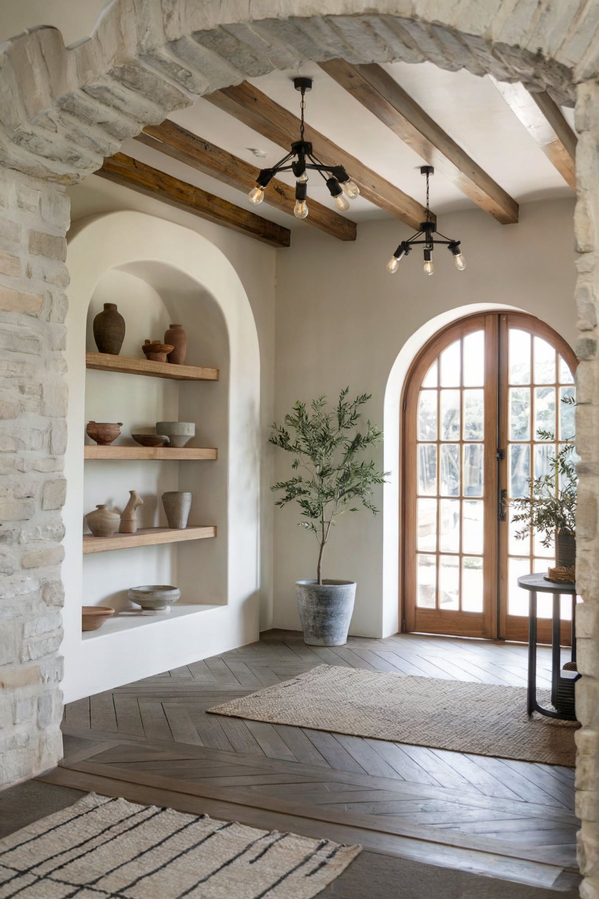 neutral home decor entryway