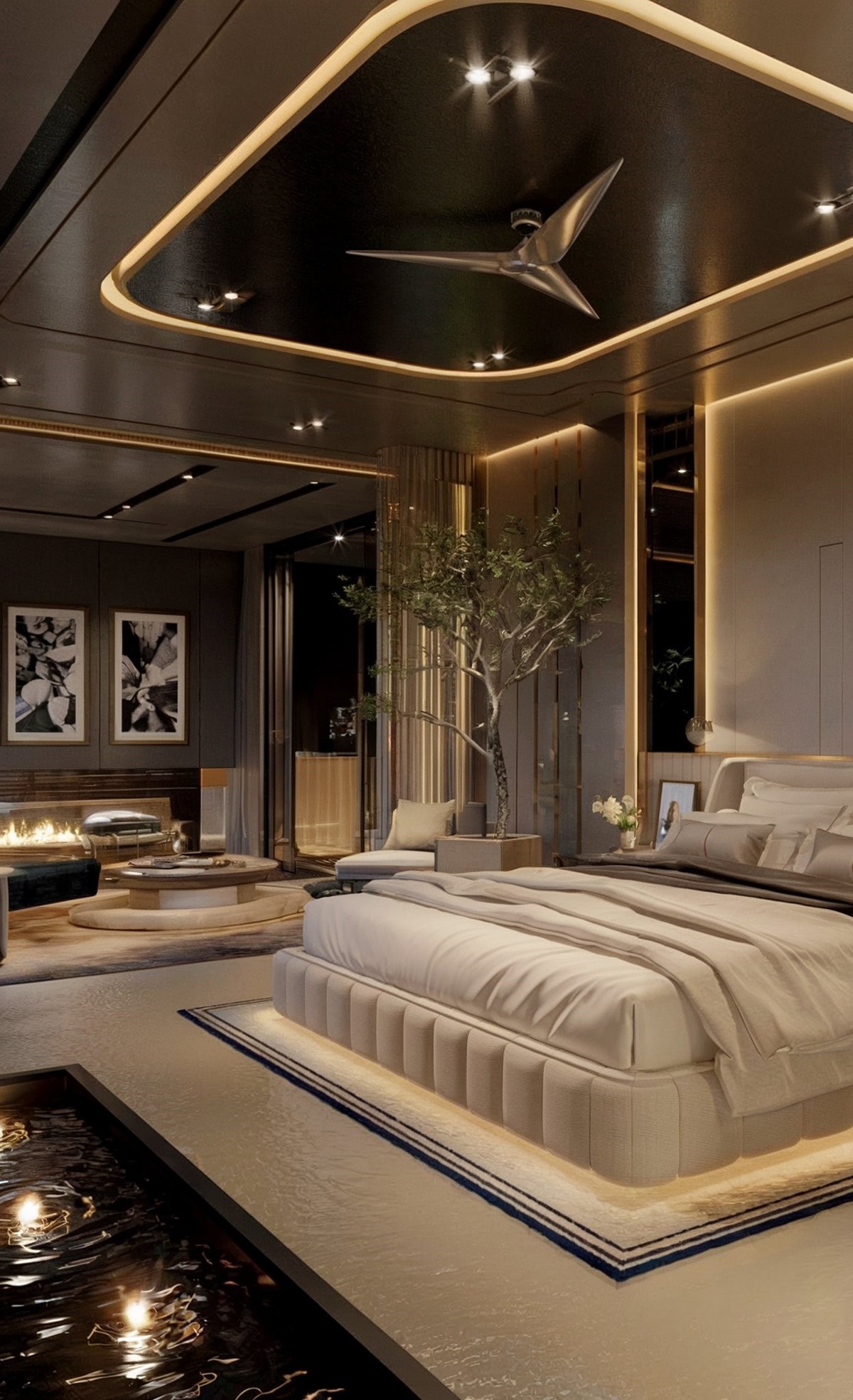 ultra modern bedroom interior design ideas luxurious bedroom interior with a unique curved ceiling, with embedded lighting design