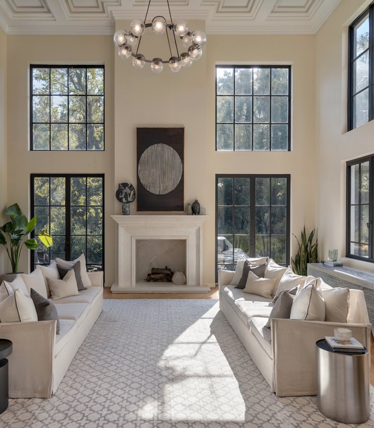 urban country decor living room spacious elegantly designed living room with plush beige sofa