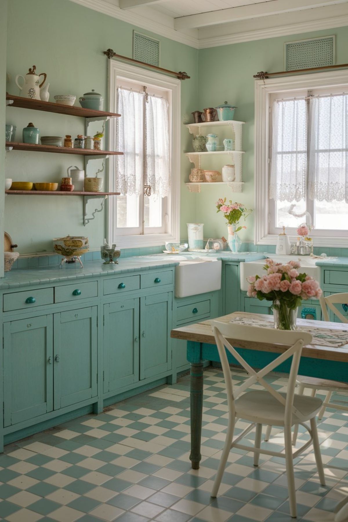 vintage coastal kitchen decor retro style coastal kitchen